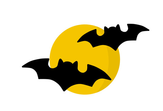halloween bats and fullmoon night  png icon