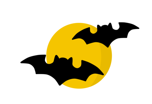 halloween bats and fullmoon night  png icon