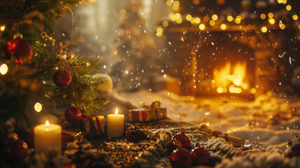 The crackling sound of a warm fire offering a cozy backdrop for the festivities of the day.