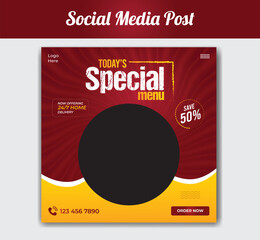 Food Social Media Post Design Template