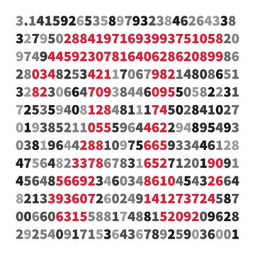 Pi 3.1415 vector Mathematics illustration or banner - Math background