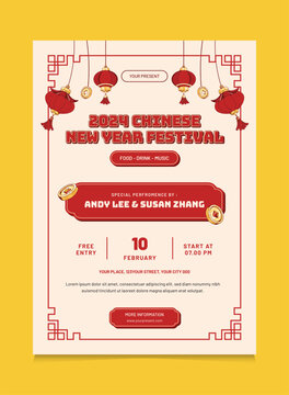 Retro Chinese New Year Design Template. Suitable For Promotion Poster