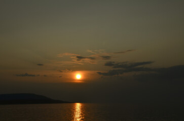 Zachód słońca na morzu Adriatyckim 