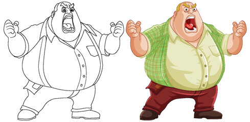 Vector illustration of a man's transformation