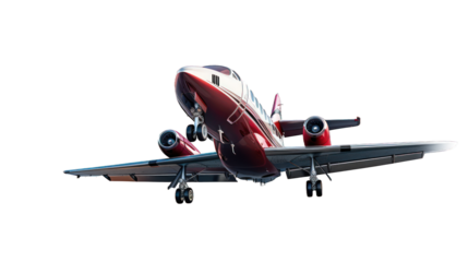 Flying airplane isolated on transparent background