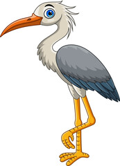 Cartoon cute crane bird bird on white background
- 743403528