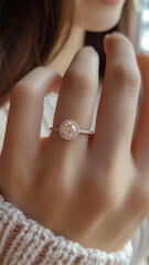 hand holding a diamond ring