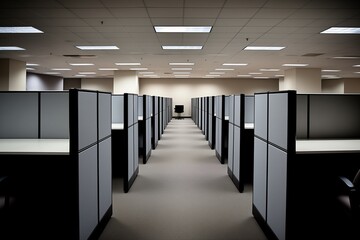 Empty cubicle office space