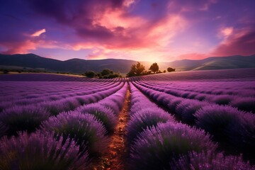 Lavender field landscape