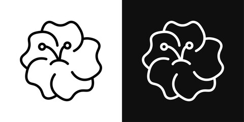 Hawaiian Flower Icon Set. Vector illustration - obrazy, fototapety, plakaty