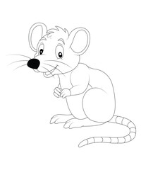 awesome rat animal coloring page for kids