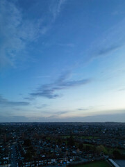 High Angle View of Luton City During Sunset over England UK. Feb 19th, 2024