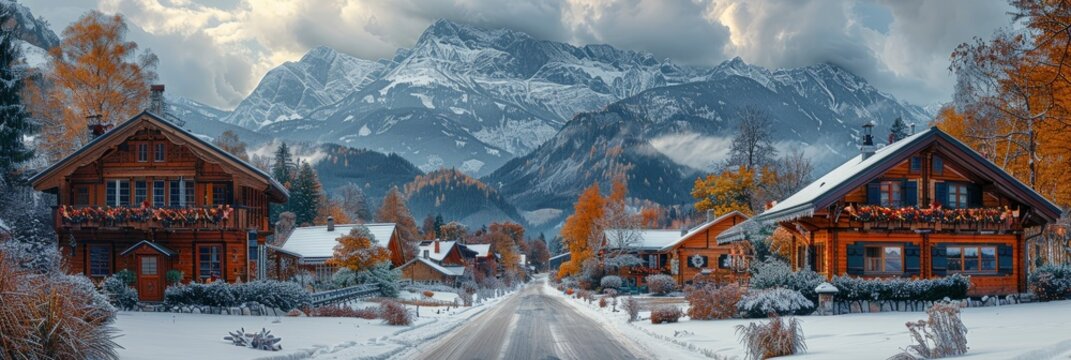 A Charming Bavarian Village With Timbered, Background Image, Background For Banner, HD