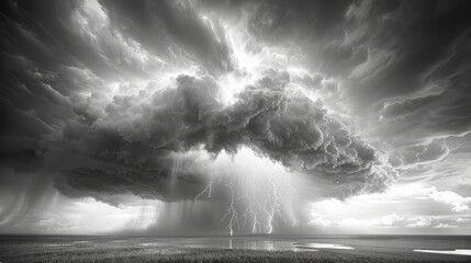 A Dramatic Thunderstorm Rolling Across, Background Image, Background For Banner, HD
