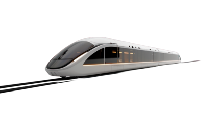 Fast train isolated on transparent background