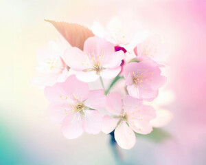 Cherry blossom with pastel background from Sweden nature