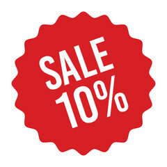 sale 10% off sale tag, price tag, badge, label, sticker isolated on white background