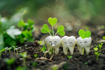 The photo of the happy teeth who celebrate st Patrick's day