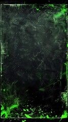 Black background with green grunge borders