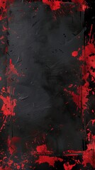 Fototapeta premium Black background with red grunge borders