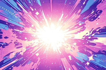 Dynamic Radial Pop Art: A Manga Strip Backdrop.
