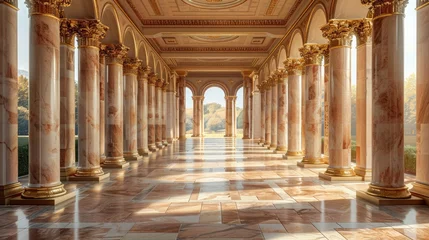 Fotobehang Ancient greek architecture with pillars and a classical marble interior © aaron
