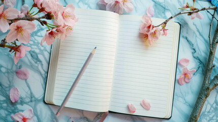 ノートと桜