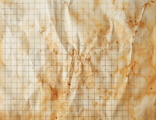 Vintage empty graph paper with coffee stains