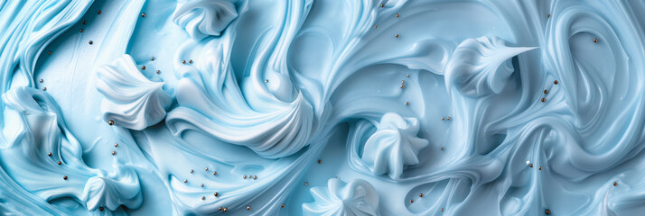 Swirls of blue cream texture. - obrazy, fototapety, plakaty
