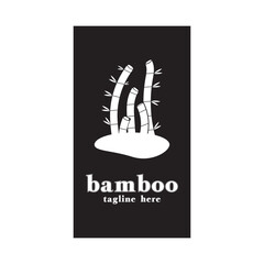 natural and simple bamboo logo template