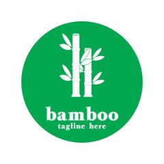 natural and simple bamboo logo template