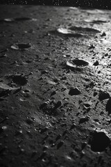 Naklejka premium Close-up photo of the lunar surface.