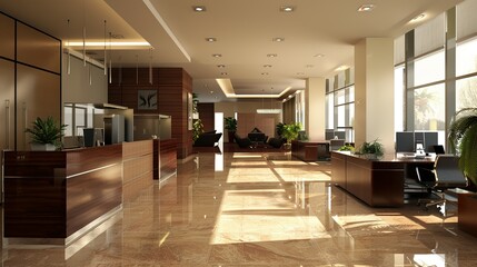 workspace commercial building interior In