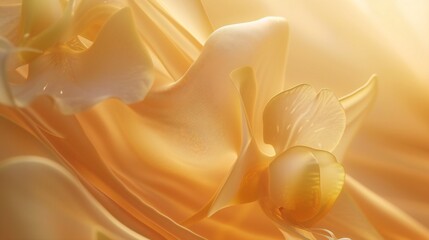 Orchid Elegance: Orchid's delicate dance under a golden sun, wavy tranquility.