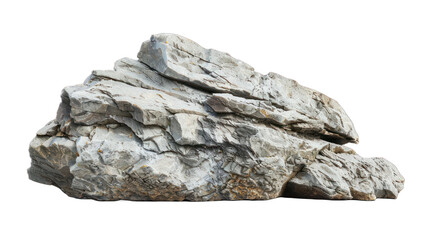Natural grey rock formation isolated on transparent background - obrazy, fototapety, plakaty