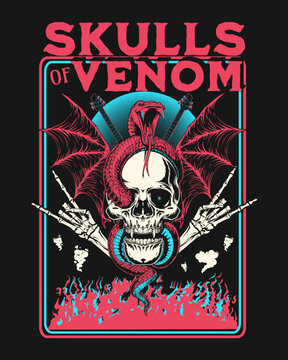 Skull Of Venom Vector Art, Illustration and Graphic