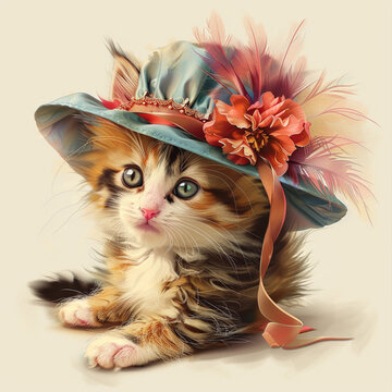 kitten in a hat