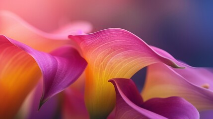 Calla lilies paint the air with a palette of vibrant hues, their colors blending and melding in a harmonious symphony of beauty.