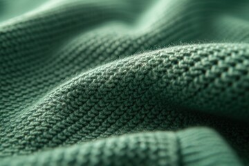 a close up of a green knitted fabric