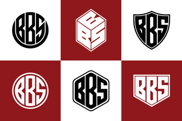 BBS initial letter geometric shape icon logo design vector. monogram, letter mark, circle, polygon, shield, symbol, emblem, elegant, abstract, wordmark, sign, art, typography, icon, geometric, shape - obrazy, fototapety, plakaty