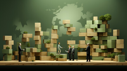 Creative 3D Vector Illustration of Businesswoman Holding Box with Money - Office Work Concept for Delivery and Success in Cartoon Style, generative AI