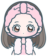 cute girl wrapped towel cartoon character