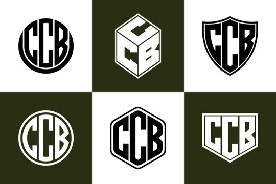 CCB initial letter geometric shape icon logo design vector. monogram, letter mark, circle, polygon, shield, symbol, emblem, elegant, abstract, wordmark, sign, art, typography, icon, geometric, shape