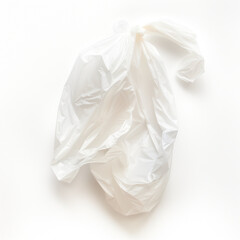 Single-use plastic bag isolated on white