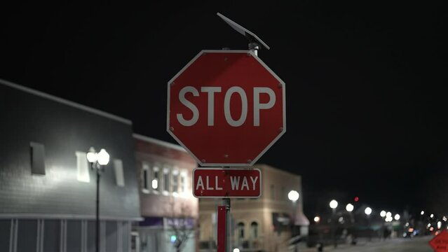 Stop Sign at Night