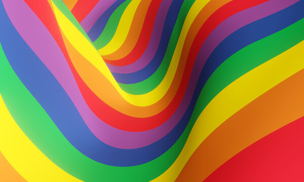 Abstract wavy rainbow color background. LGBTQ  background.