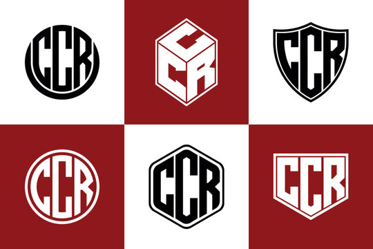 CCR initial letter geometric shape icon logo design vector. monogram, letter mark, circle, polygon, shield, symbol, emblem, elegant, abstract, wordmark, sign, art, typography, icon, geometric, shape