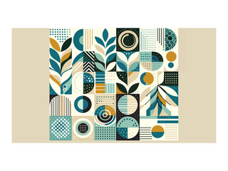 geometric minimalist artwork poster simple shape Scandinavian style design modern pattern geometry abstract collage
