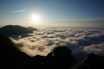 眼下に広がる雲海　剱岳から