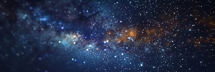 Naklejka premium a starry sky filled with stars, space galaxy cosmos nebula milky way banner